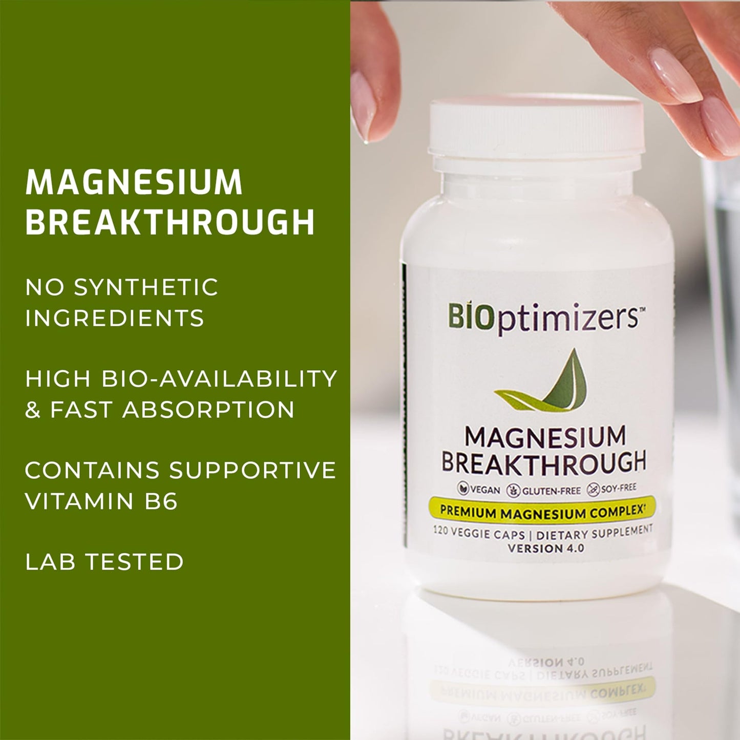 BIOptimizers Magnesium Breakthrough Supplement 4.0 - 7-in-1 Magnesium Complex for Calm, Sleep & Energy