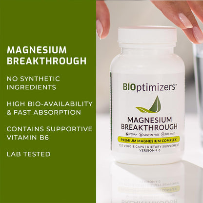 BIOptimizers Magnesium Breakthrough Supplement 4.0 - 7-in-1 Magnesium Complex for Calm, Sleep & Energy
